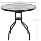 31.5'' Round Bistro Table Outdoor Dining Coffee Table w/ Tempered Glass Top Patio Garden Side Table Weather-resistant