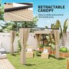 10' x 10' Beige Retractable Pergola with Sidewalls