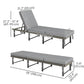 Folding Outdoor Lounge Chair, Wicker Chaise Lounge Tanning Chair with Cushion for Beach, Poolside, Garden, Grey