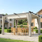 10' x 13' Pergola with Retractable Canopy and Curtains, UPF30+ Sun Shade Shelter for Grill, Garden, Backyard, Deck