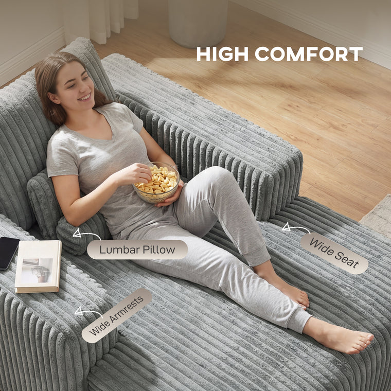 Single Sleeper Chair Sofa Bed with Pillow - Grey