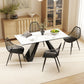 Modern Dining Chairs Set of 4, Plastic Kitchen Chairs with Hollow Backrest and Metal Legs for Living Dining Room, Black