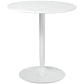 Modern Kitchen Table for 2 people, Round Dining Table with Steel Base for Living Room, Dining Room, White