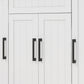 Modern Rolling Kitchen Island Cart with Drawers, Natural Wood Top, Towel Rack, Door Storage Cabinet, White
