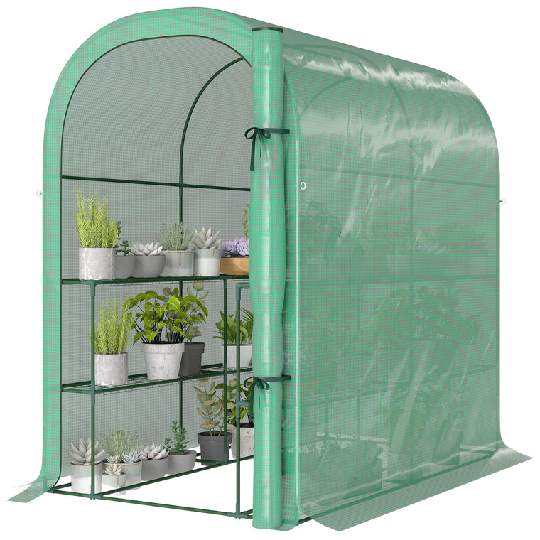123 x 187 x 189 cm Walk-In Greenhouse with Shelves