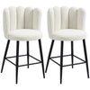 Faux Cashmere Counter-Height Bar Stools Set of 2 - Cream