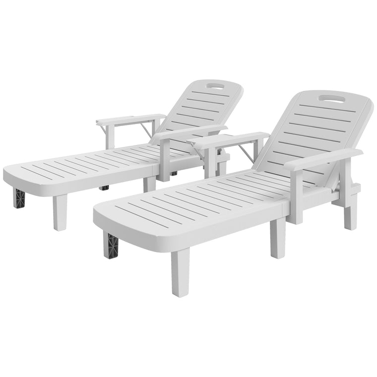 2-Piece Tanning Chair Set with Foldable Side Table