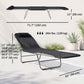 Outdoor Lounge Chair, Portable Adjustable Reclining Seat Folding Chaise Lounge Patio Camping Beach Tanning Chair Bed with Pillow, Black