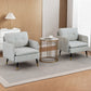 Accent Chairs Set of 2, Upholstered Armchairs with Tufted Back Cushion and Steel Legs for Living Room, Bedroom