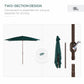 6.5x10ft Rectangle Aluminum Tilt Patio Umbrella Garden Market Parasol Outdoor Sunshade Canopy with Crank(Green)