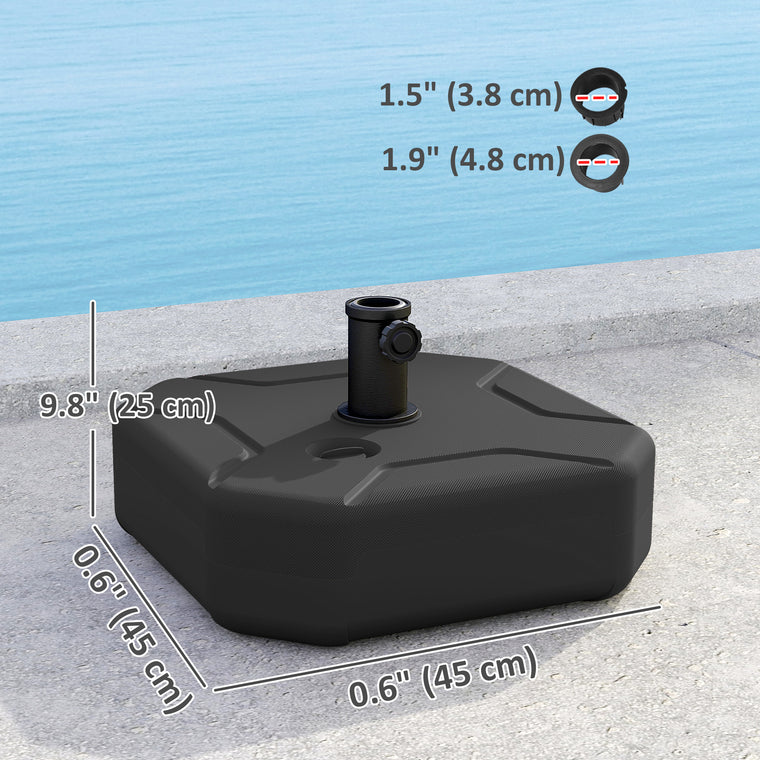 17.7" x 17.7" x 9.8" Black Square Umbrella Base