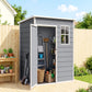 5 x 3FT Garden Shed with Floor, Outdoor Storage Shed with Lockable Door, Window and Vent for Backyard, Patio, Grey