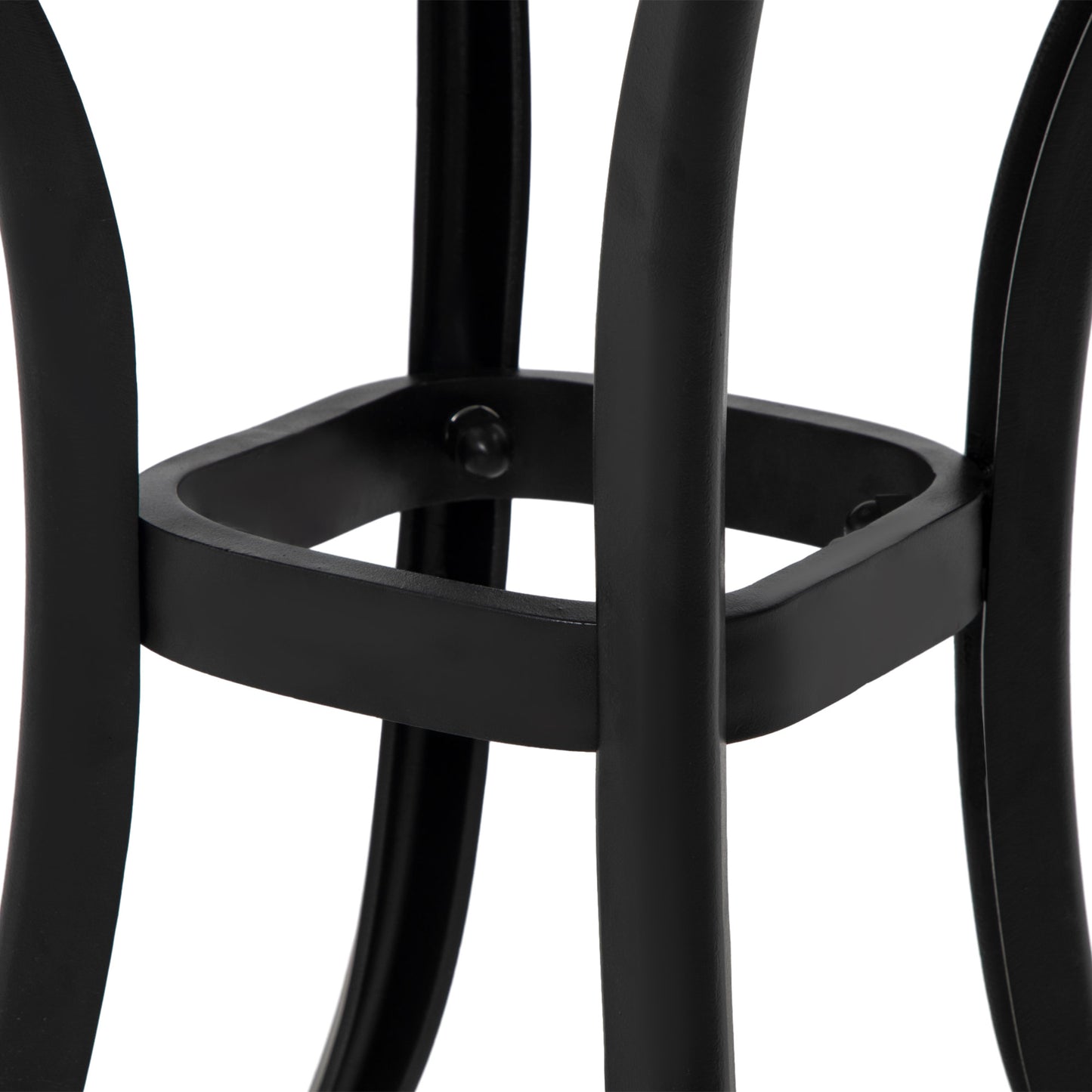 21" Square Outdoor End Table, Cast Aluminum Patio Side Table with Umbrella Hole for Garden, Balcony, Poolside, Black