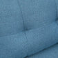 55" Loveseat Sofa, Linen Love Seat w/ S spring, Steel Legs and Button Tufting, Small Couch for Living Room, Dark Blue