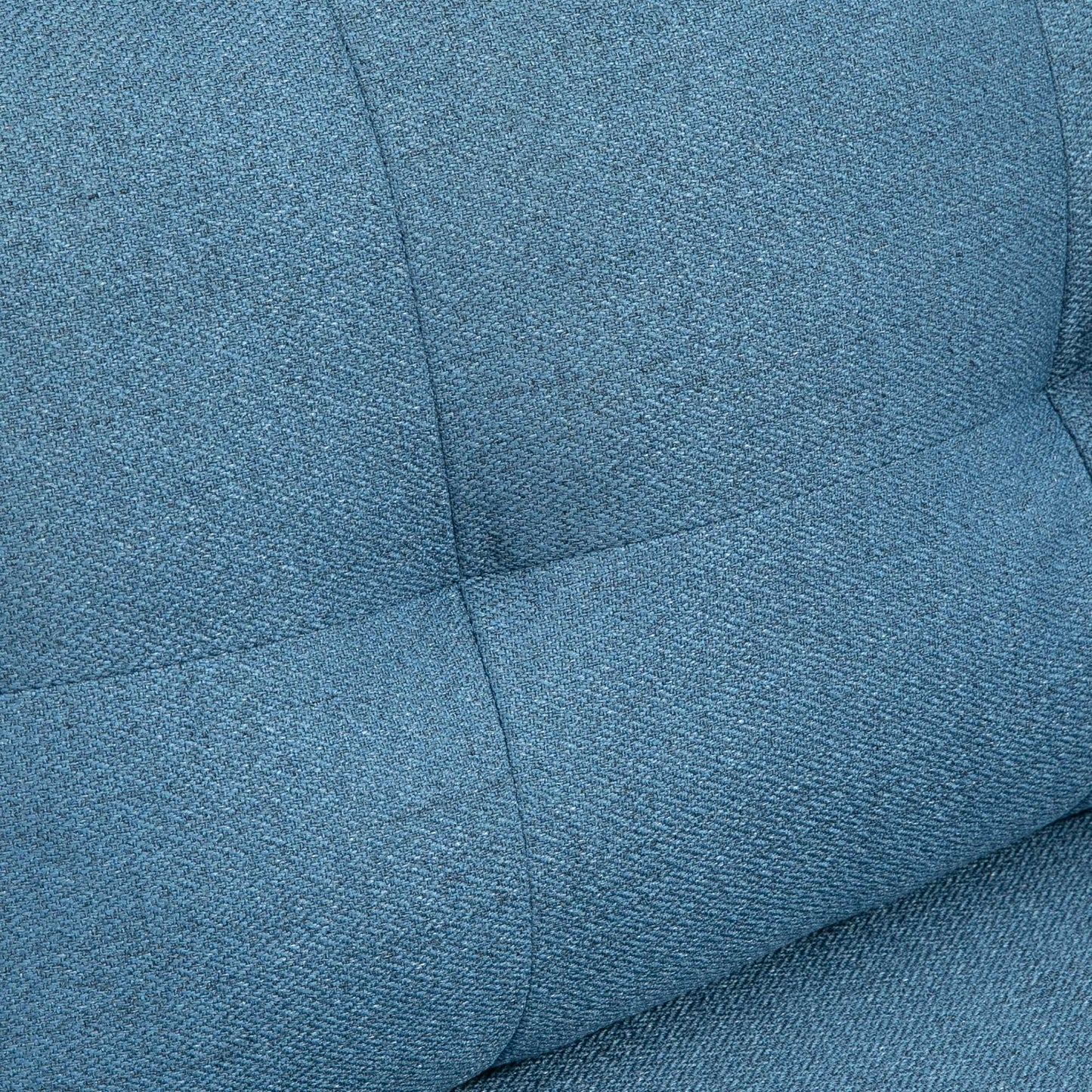 55" Loveseat Sofa, Linen Love Seat w/ S spring, Steel Legs and Button Tufting, Small Couch for Living Room, Dark Blue