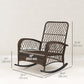 Outdoor Wicker Rattan Rocking Chair Patio Rocker with Thick Cushions for Garden Backyard Porch, Light Green