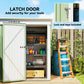 Outdoor Storage Shed, Steel Lean-to Shed with Adjustable Shelf, Lock, Gloves, 5'x3'x6', Green
