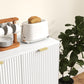 Modern Kitchen Storage Cabinet, Sideboard Buffet Cabinet with Adjustable Shelves and Metal Legs for Kitchen, White