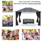 Polycarbonate Hardtop Gazebo Canopy, Outdoor Patio Gazebo with Aluminum Frame & Curtains, Dark Grey