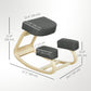 Ergonomic Kneeling Chair, Wood Kneel Stool with Thick Pads, Desk Knee Chair, Improve Posture, Dark Grey
