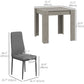 Dining Table Set for 2, Square Kitchen Table and Chairs, Dining Room Table and PU Leather Upholstered Chairs, Grey