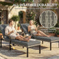 Chaise Lounge Chairs Outdoor, Set of 2 Wicker Patio Lounge Chairs with 5-Level Adjustable Backrest, Cushion