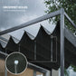 10' x 7' Black Patio Pergola with Retractable Canopy