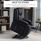 Lift Chair for Seniors, PU Leather Upholstered Electric Recliner Chair with Remote, Side Pockets, Quick Assembly, Black