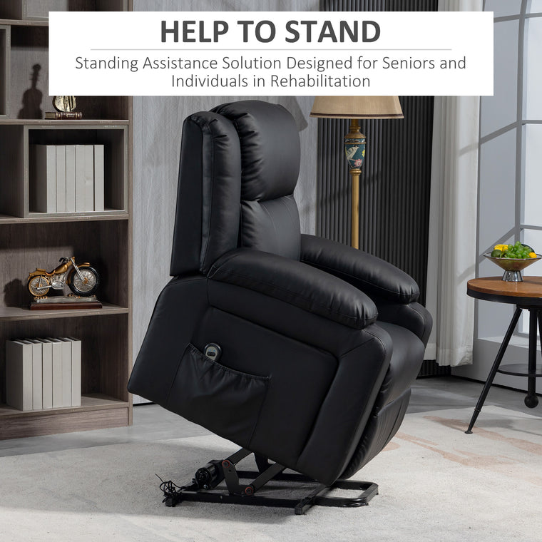 PU Leather Power Lift Recliner with Remote