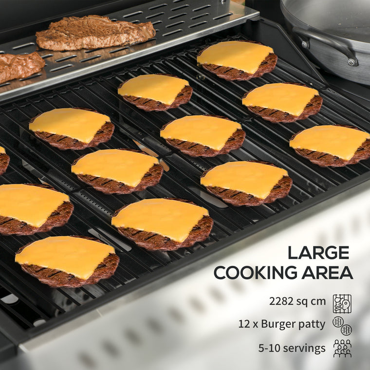 Black 3-Burner Propane Gas Grill with Warming Rack