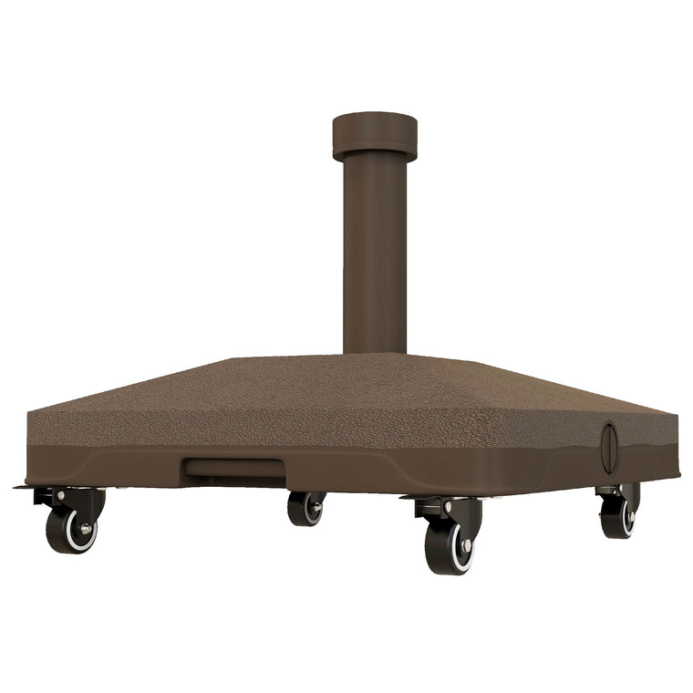 Brown Square Parasol Base with Wheels, Water or Sand Filled