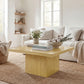Square Coffee Table, Center Table with 1.6" Thick Tabletop, Natural Wood