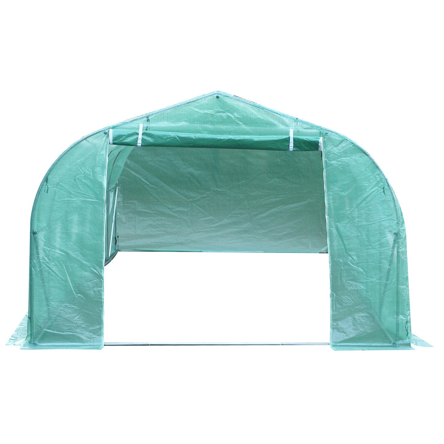 26' x 10' x 7' Large Steeple Walk-in Greenhouse Outdoor Garden Plant Seed Tunnel Grow Tent Steel Frame, Green