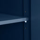 Kitchen Island with Storage, Rolling Kitchen Island with Drop Leaf, Rubber Wood Top and Adjustable Shelves, Navy Blue