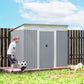 7' x 4' Outdoor Storage Shed, Metal Garden Shed with Lockable Sliding Doors and Vents, Grey