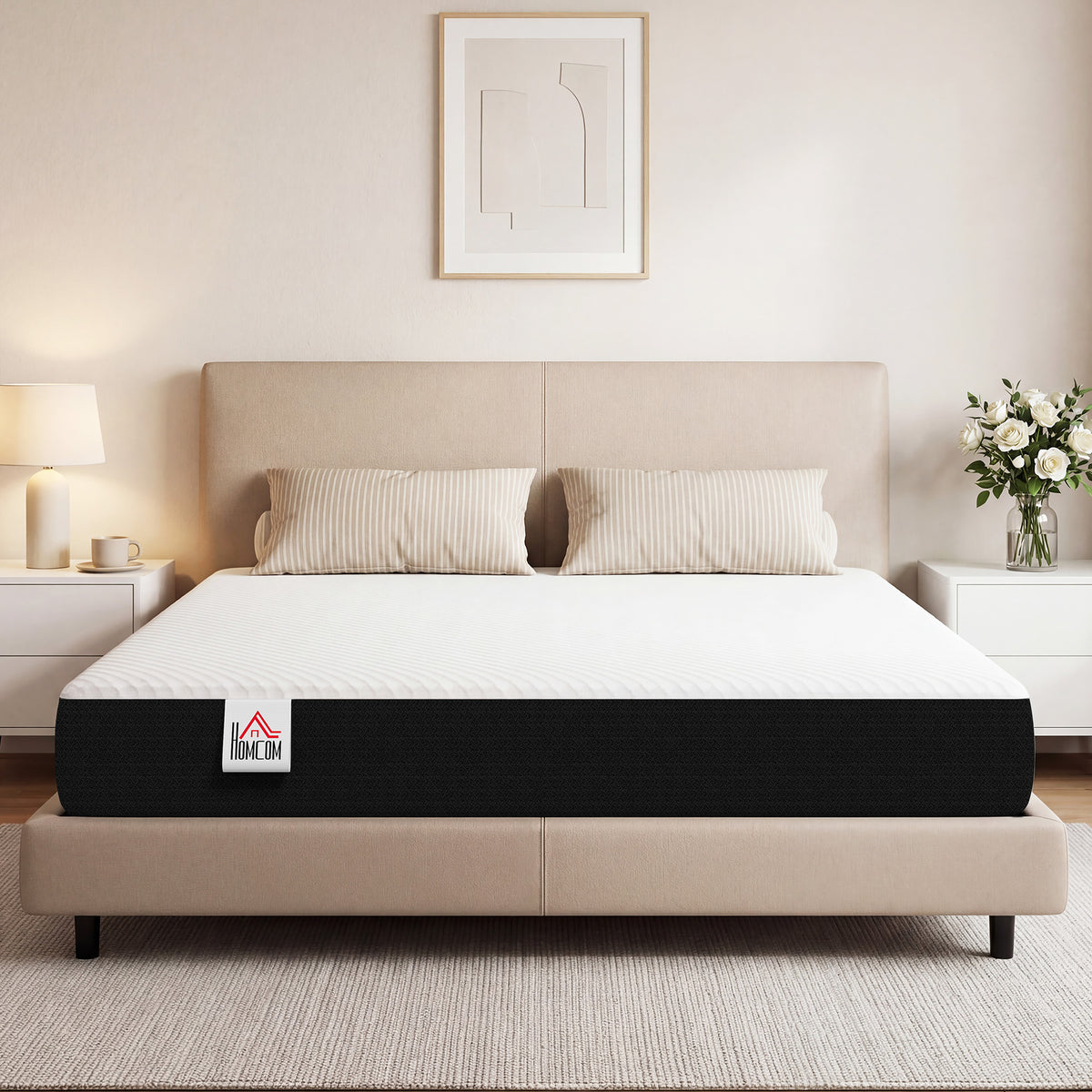 Queen 8 Inch Memory Foam Mattress in a Box, Pressure Relief & Lumbar Support, CertiPUR-US Certified, Medium Firm