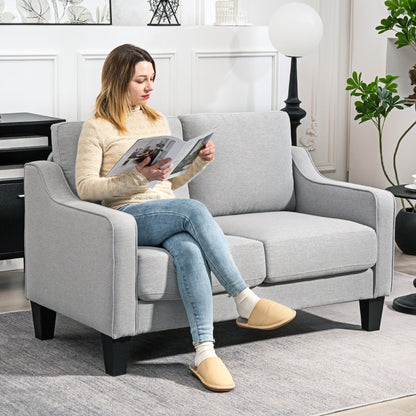 Linen Loveseat Sofa with Pocket Spring