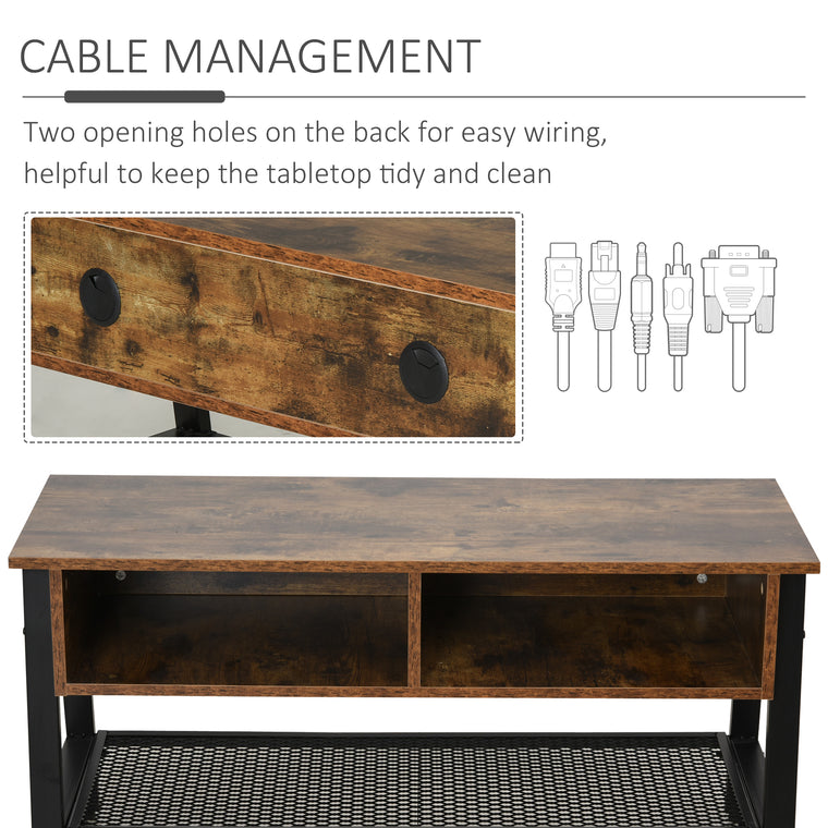 Industrial TV Stand for TVs up to 45" - Rustic Brown