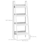Set of 2, 4 Tier Ladder Shelf Bookcase, Multi-Use Display Rack, Storage Shelving Unit Display Stand, Flower Plant Stand, Home Office Furniture, White