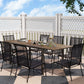 63"-94.5" Extendable Patio Dining Table for 6-8 Person, Outdoor Dining Table with Aluminium Edging, Steel Frame, Grey