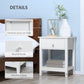 Modern Style Nightstand, Small End Table with Drawer and Storage Shelf for Bedroom, Living Room, White