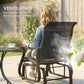 Outdoor Glider Chair, Patio Glider with Steel Frame and Mesh Fabric, Outdoor Chair for Backyard, Garden, Porch, Black