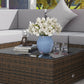 9 Pieces Wicker Patio Furniture Set with Cushion, Light Grey