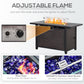43" Outdoor Propane Gas Fire Pit Table, Wicker Patio Gas Firepit w/ Glass Wind Guard, 50,000 BTU CSA Certified Bronze