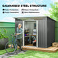6' x 8.5' Outdoor Metal Garden Shed Utility Tool Storage Steel Backyard House, Dark Grey