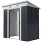 6' x 4' Outdoor Storage Shed, Metal Garden Tool Storage House Organizer with Lockable Sliding Doors and Vents for Backyard Patio Lawn, Charcoal Grey