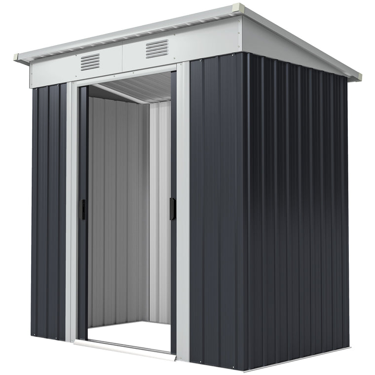 6' x 4' Garden Shed with Lockable Sliding Doors and Vents