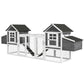 123" Extra Large Chicken Coop Wooden Poultry House Rabbit Hutch Hen Backyard with Run Ramps and Nesting Boxes, Grey