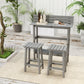 3 Piece Patio Bar Set with 43"H Bar Table and 2 Bar Stools, for Balcony, Backyard, Porch