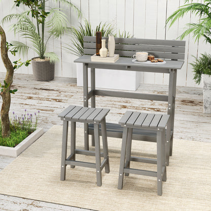 3-Piece Bar Set with 43" Table and 2 Stools